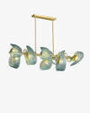 WOMO Peacock Blue Art Glass Linear Chandelier-WM2213c thumbnail