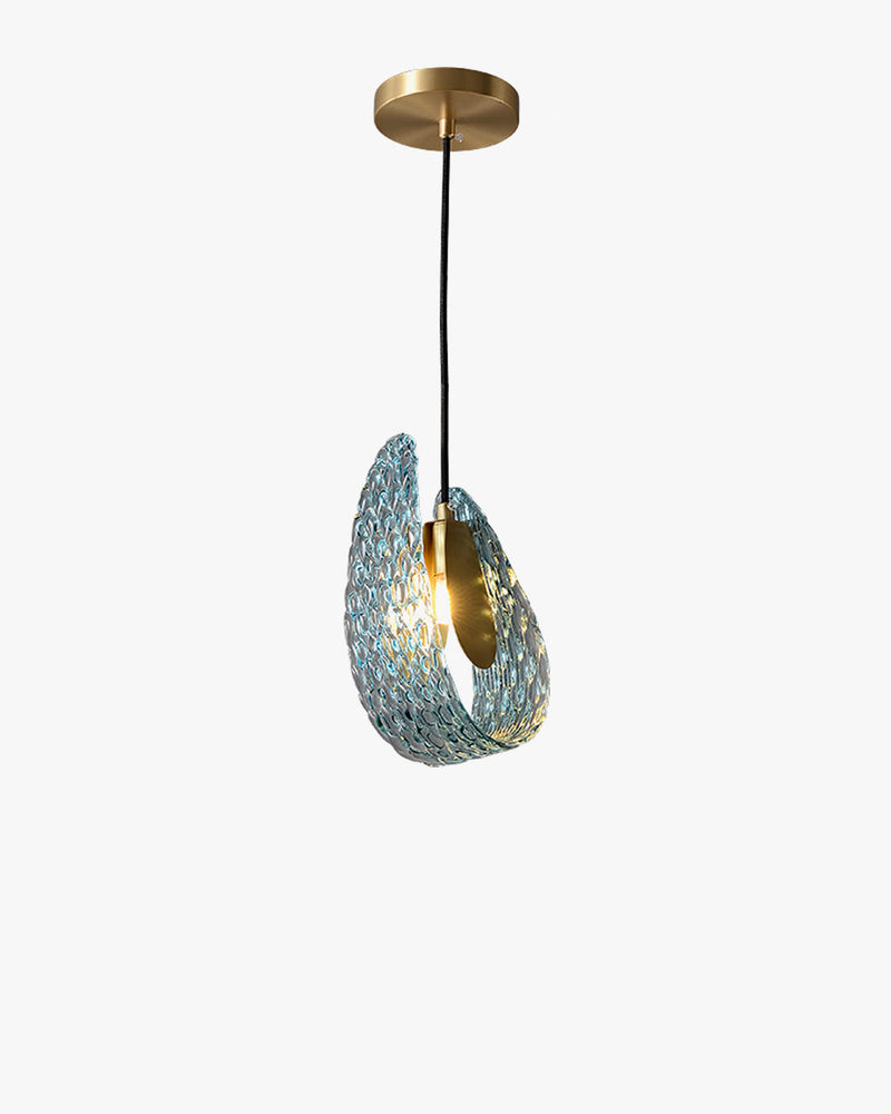 WOMO Peacock Blue Art Glass Pendant Light-WM2213a