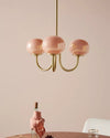 WOMO Pink Glass Globe Arm Chandelier-WM2052 thumbnail