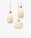 WOMO Ribbed Milk Glass Lantern Pendant Light-WM2115 thumbnail