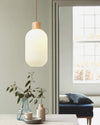 WOMO Ribbed Milk Glass Lantern Pendant Light-WM2115 thumbnail