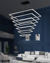 WOMO Black Tiered Rectangular Chandelier-WM2120 thumbnail