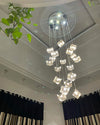 WOMO Ice Cube Textured Glass Chandelier-WM2150 thumbnail
