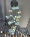 WOMO Ice Cube Textured Glass Chandelier-WM2150 thumbnail