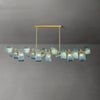 WOMO Peacock Blue Art Glass Linear Chandelier-WM2213c thumbnail