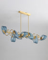 WOMO Peacock Blue Art Glass Linear Chandelier-WM2213c thumbnail