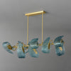 WOMO Peacock Blue Art Glass Linear Chandelier-WM2213c thumbnail