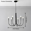 WOMO Swoop Arm Candle Chandelier-WM2508 thumbnail