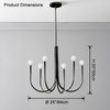 WOMO Swoop Arm Candle Chandelier-WM2508 thumbnail