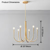 WOMO Swoop Arm Candle Chandelier-WM2508 thumbnail