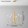 WOMO Swoop Arm Candle Chandelier-WM2508 thumbnail