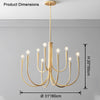 WOMO Swoop Arm Candle Chandelier-WM2508 thumbnail