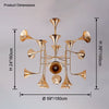 WOMO Gold Trumpet Art Deco Chandelier-WM2614 thumbnail