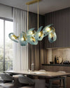 WOMO Peacock Blue Art Glass Linear Chandelier-WM2213c thumbnail
