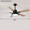 WOMO 5 Blade Modern Wood Ceiling Fan Lamp-WM5039 thumbnail