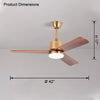 WOMO Mid Century Modern Ceiling Fan Lamp-WM5117 thumbnail