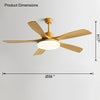 WOMO Scandi 5 Blade Ceiling Fan Lamp-WM5125 thumbnail