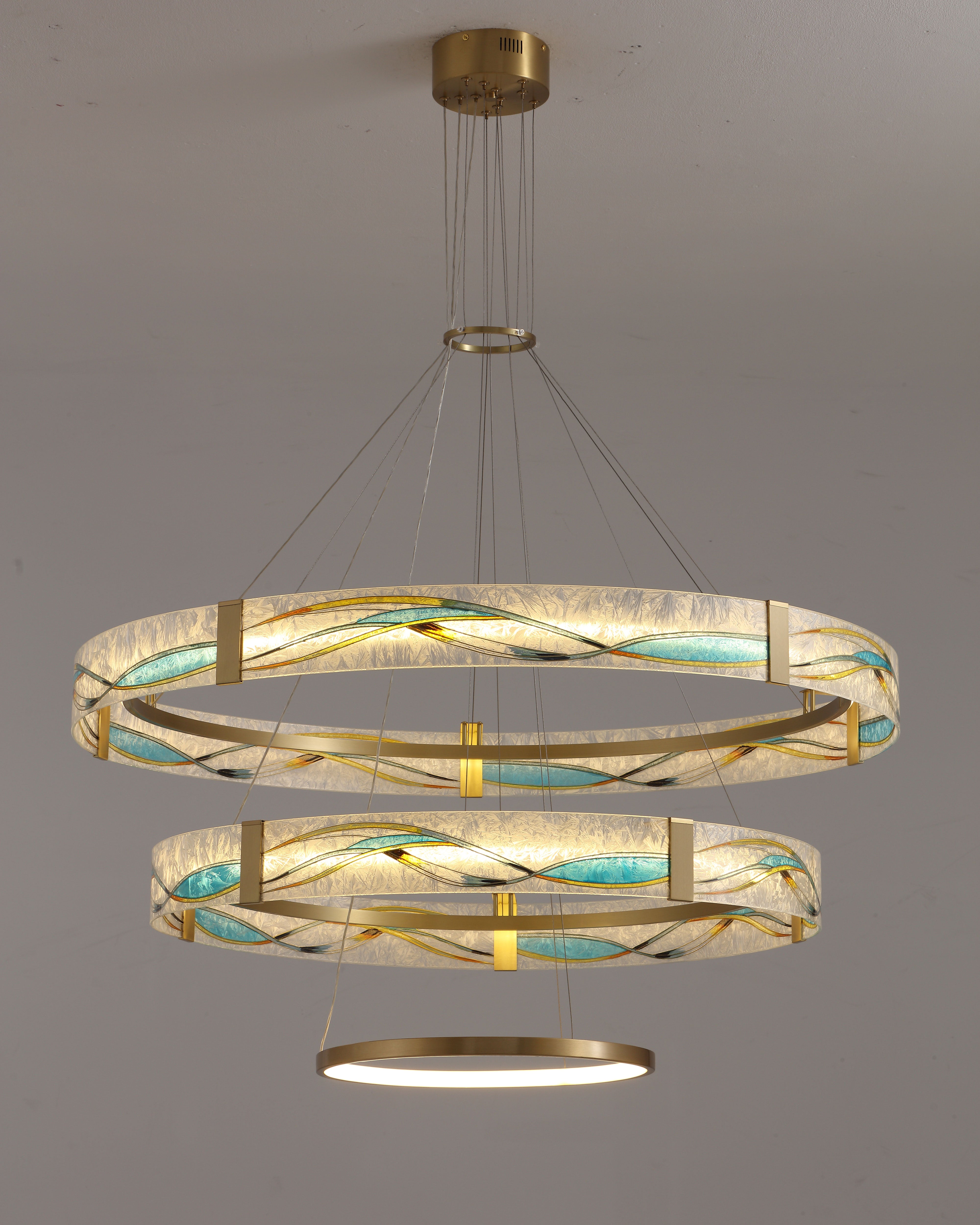 WOMO Enamel Tiered Glass Chandelier-WM2336