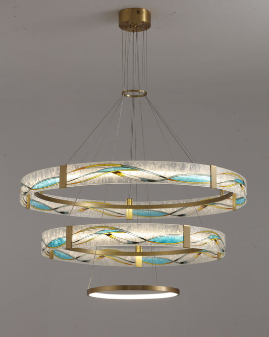 WOMO Enamel Tiered Glass Chandelier-WM2336