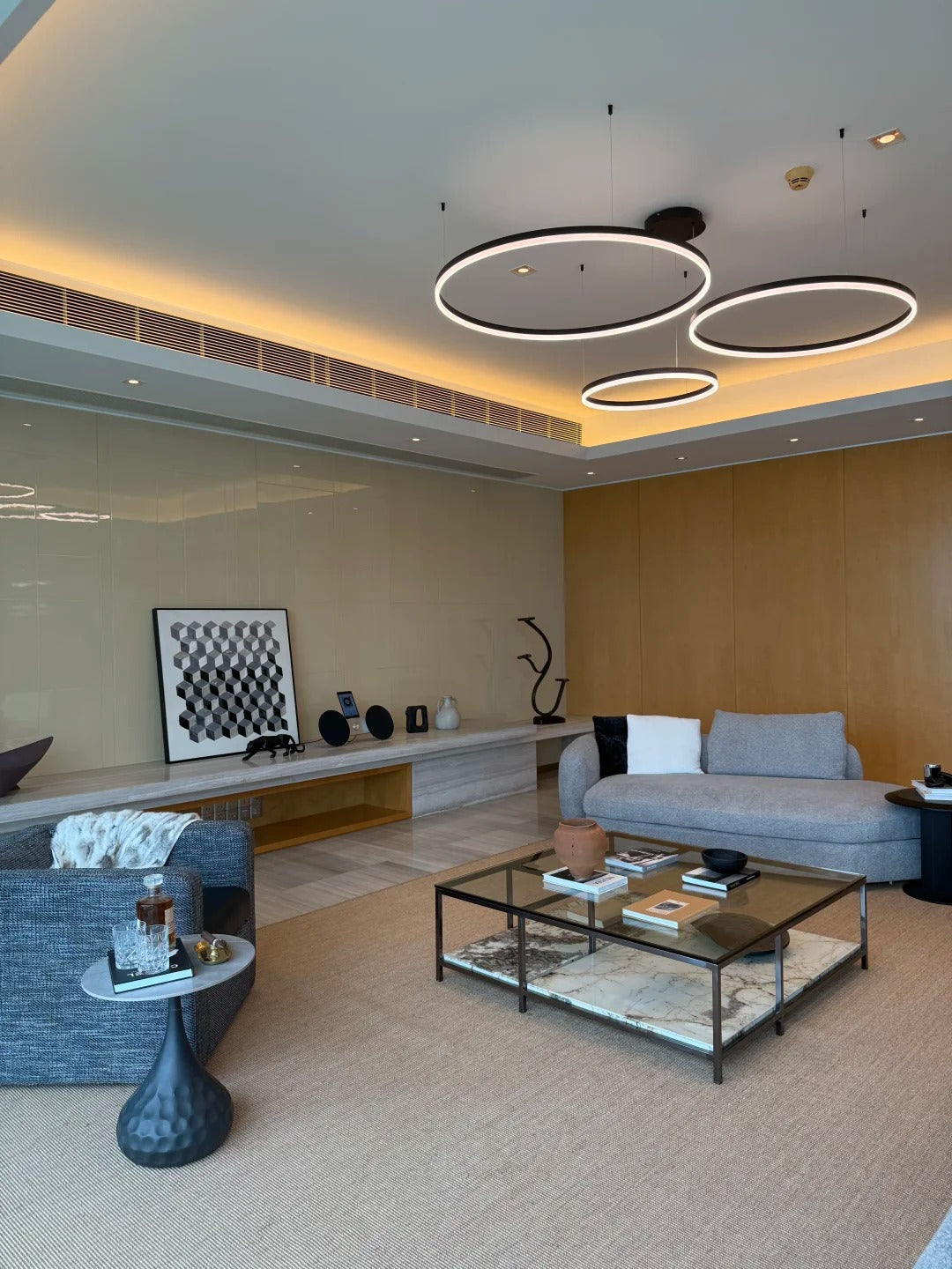WOMO Multi Black Ring LED Chandelier - WM2003