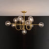 WOMO Glass Globe Brass Arm Chandelier-WM2255 thumbnail