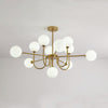 WOMO Glass Globe Brass Arm Chandelier-WM2255 thumbnail