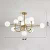 WOMO Glass Globe Brass Arm Chandelier-WM2255 thumbnail