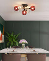 WOMO Ribbed Smoked/Green Glass Globe Ceiling Light-WM1110 thumbnail