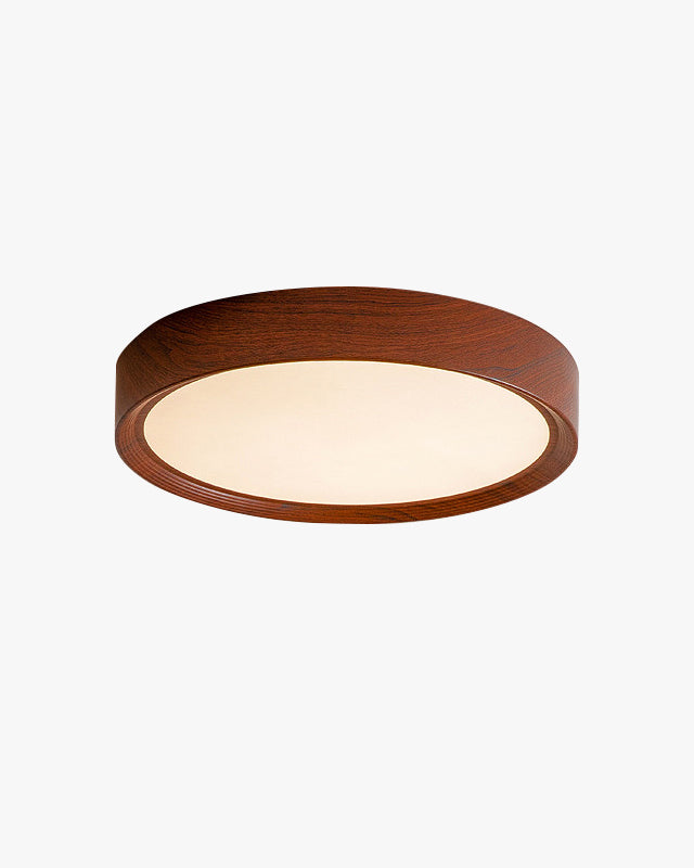 WOMO White/Walnut Round Ceiling Light-WM1192