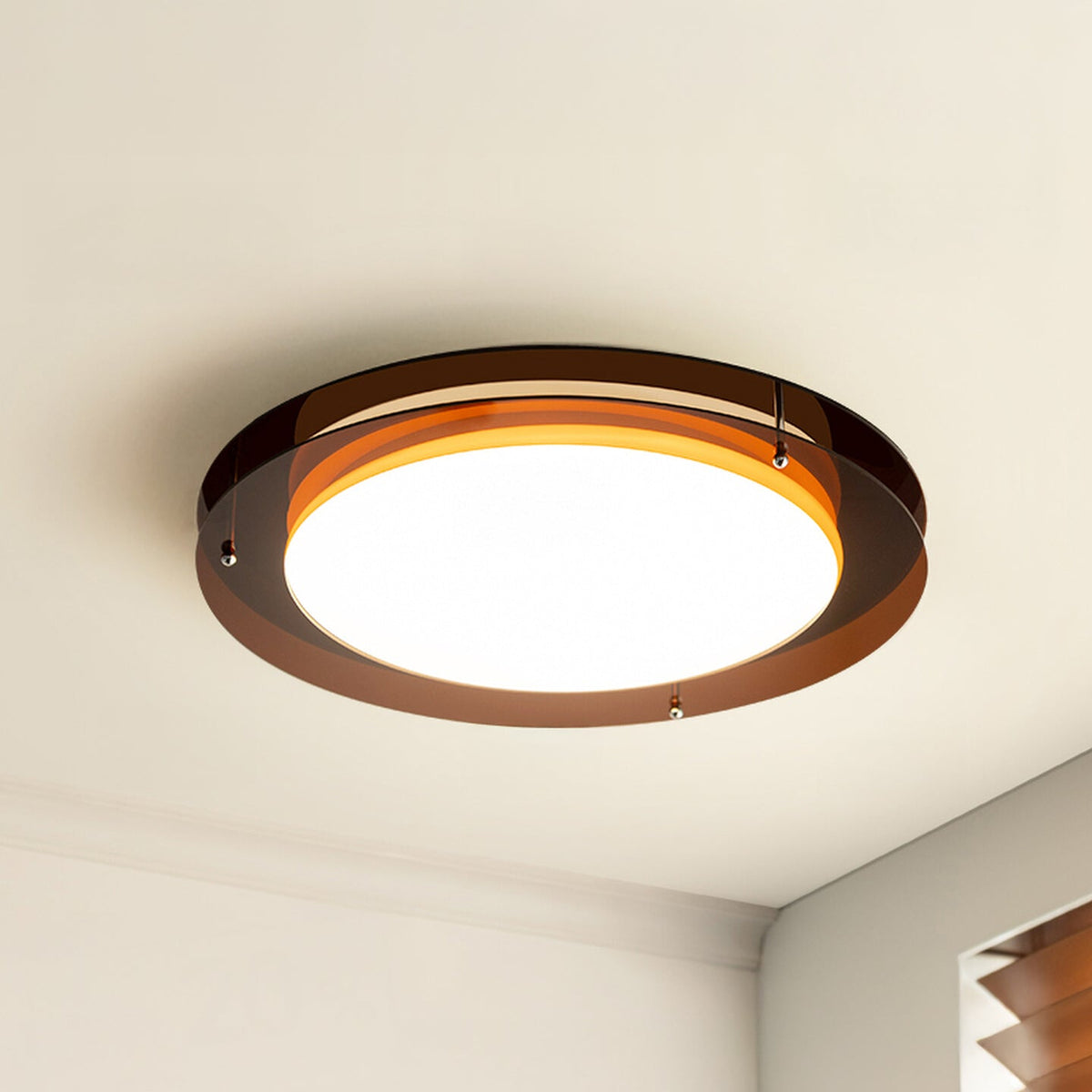 WOMO Bauhaus Round Flat Ceiling Light-WM1214