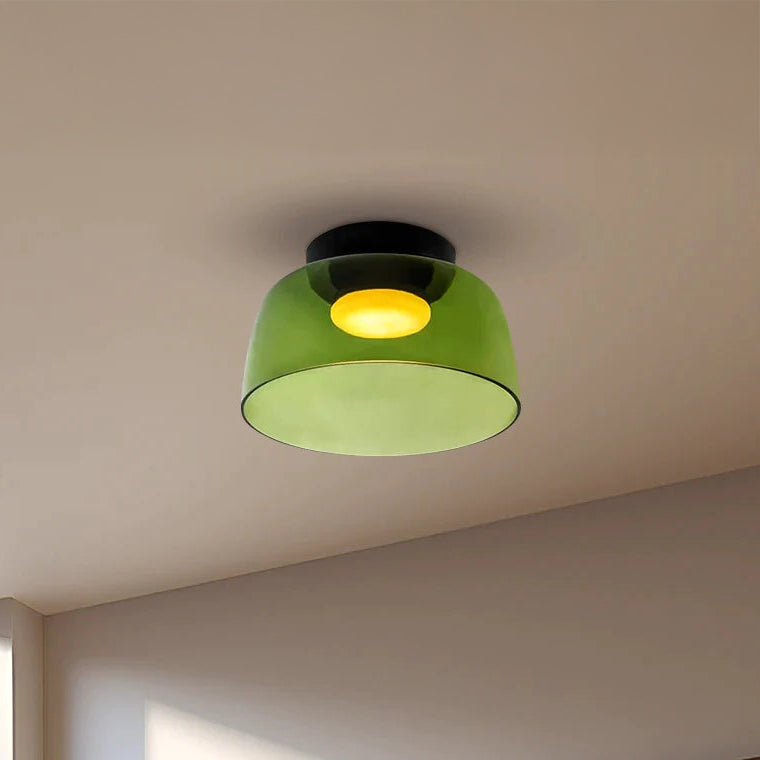 WOMO Colorful Glass Round Flush Mount Ceiling Light-WM1332