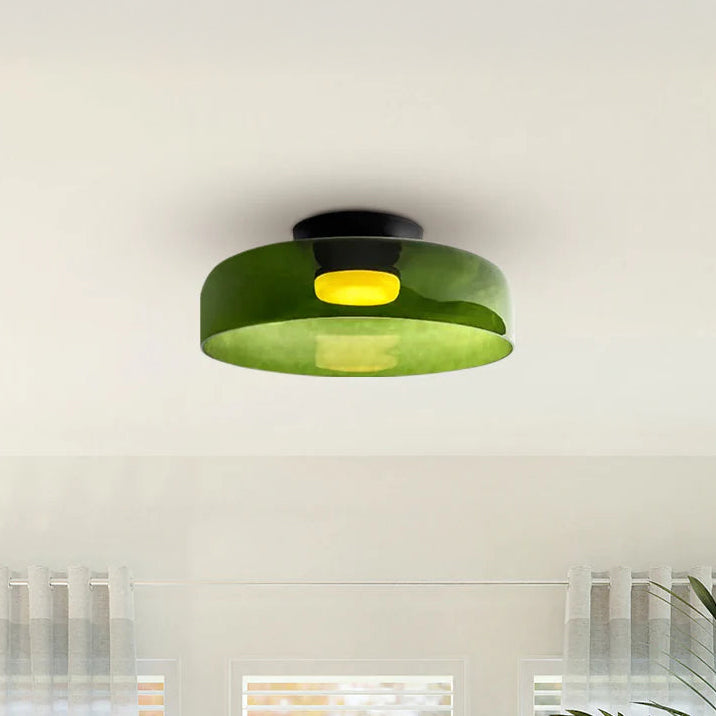 WOMO Colorful Glass Round Flush Mount Ceiling Light-WM1332