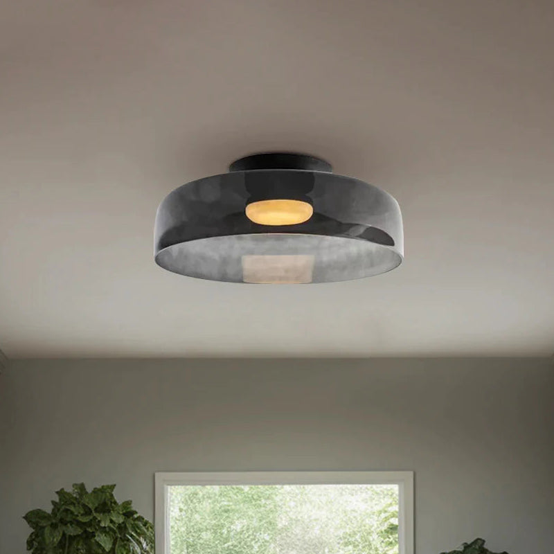 WOMO Colorful Glass Round Flush Mount Ceiling Light-WM1332