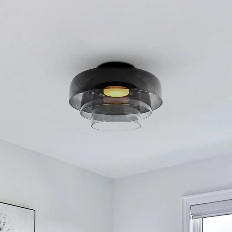 WOMO Colorful Glass Round Flush Mount Ceiling Light-WM1332