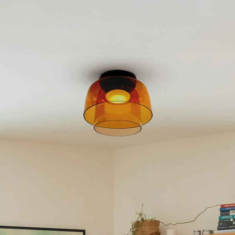 WOMO Colorful Glass Round Flush Mount Ceiling Light-WM1332