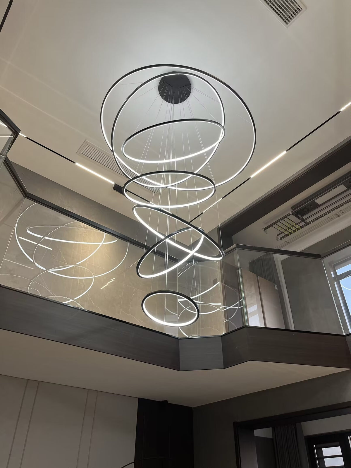 WOMO Tiered Ring LED Foyer Chandelier-WM2160