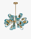 WOMO Peacock Blue Art Glass Chandelier-WM2213b thumbnail