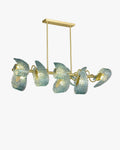 WOMO Peacock Blue Art Glass Linear Chandelier-WM2213c