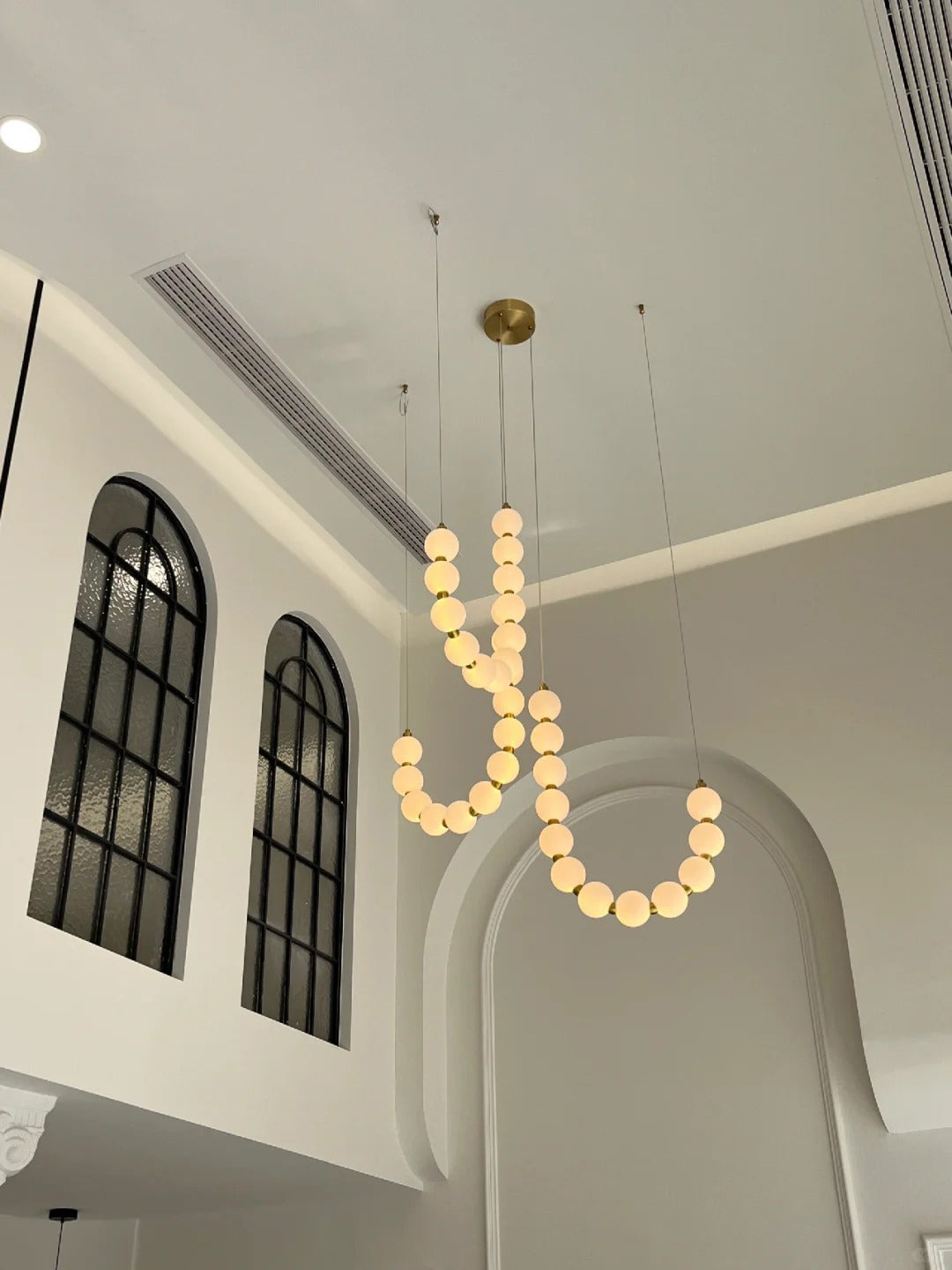 WOMO Frosted Glass Bead Pendant Chandelier - WM2102e