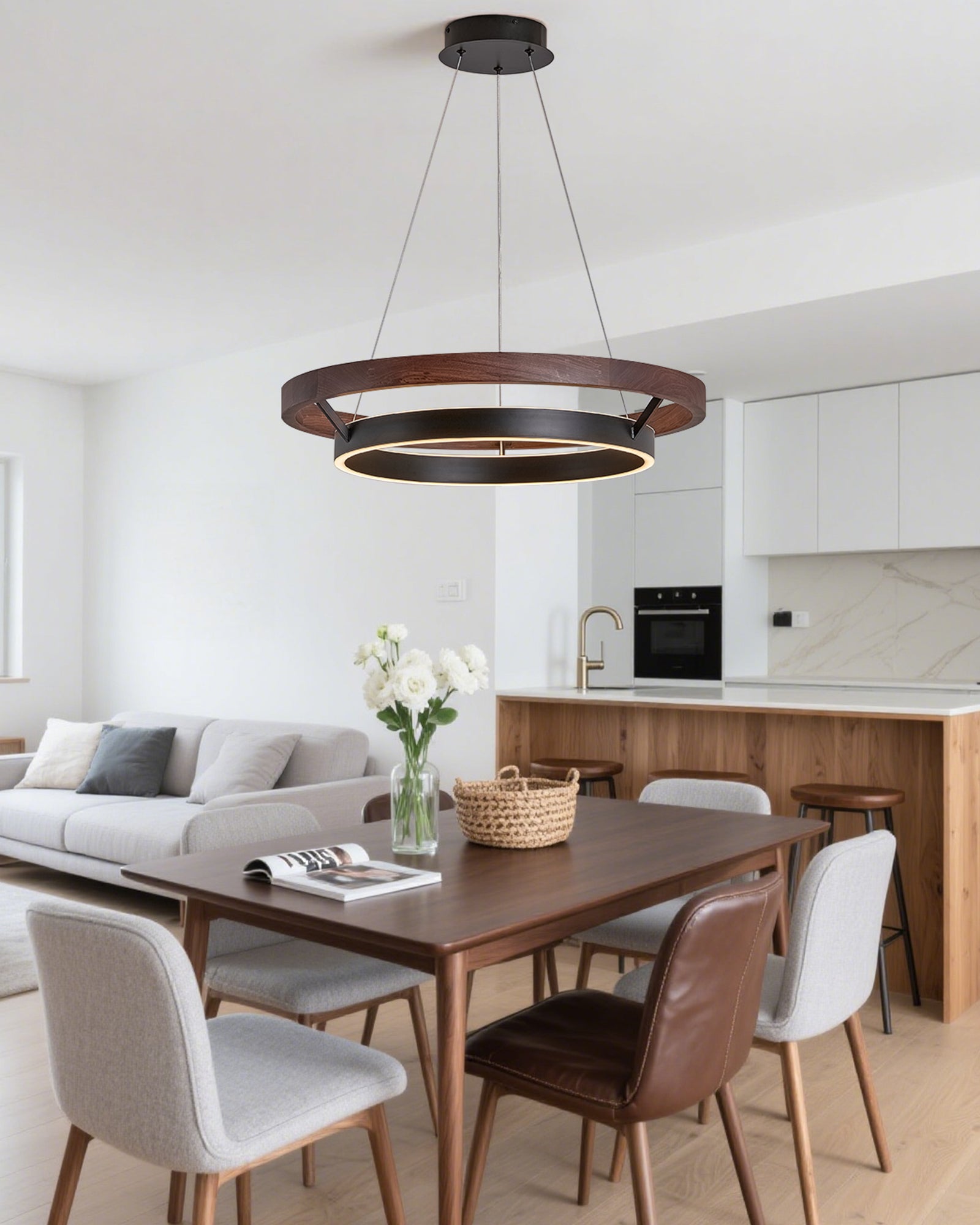 WOMO Circular Led Wood Chandelier-WM2492