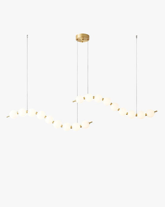 WOMO Pearl Globe Brass Dining Room Chandelier-WM2102d