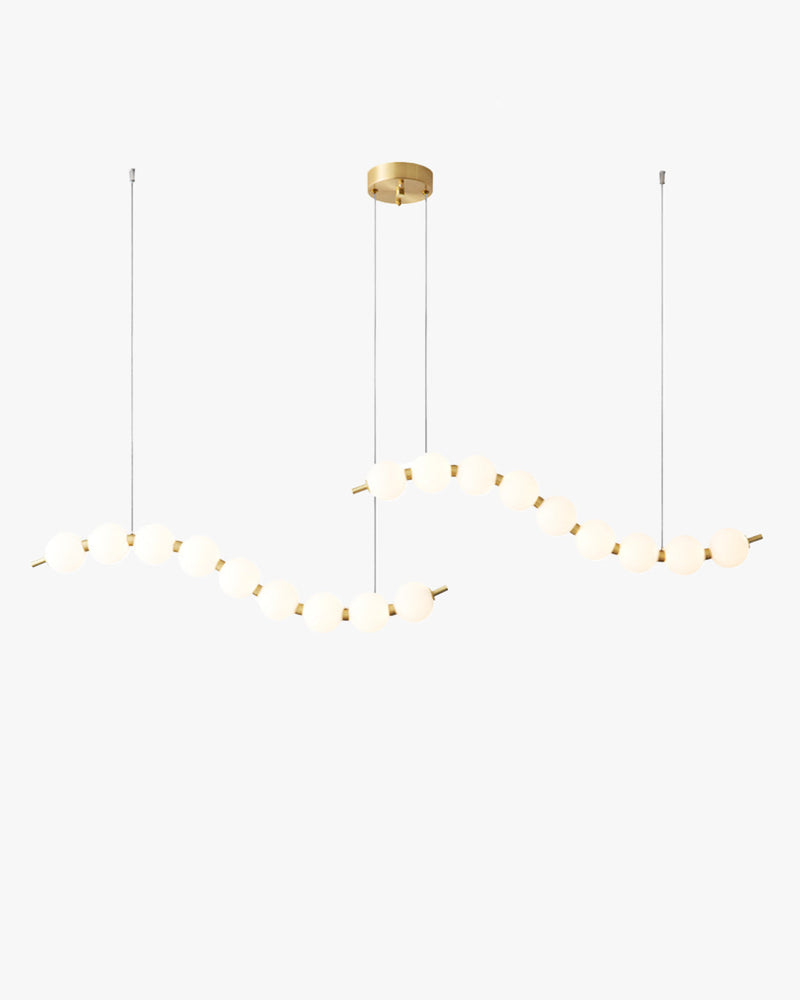 WOMO Pearl Globe Brass Dining Room Chandelier-WM2102d