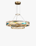 WOMO Enamel Round Brass Chandelier-WM2335