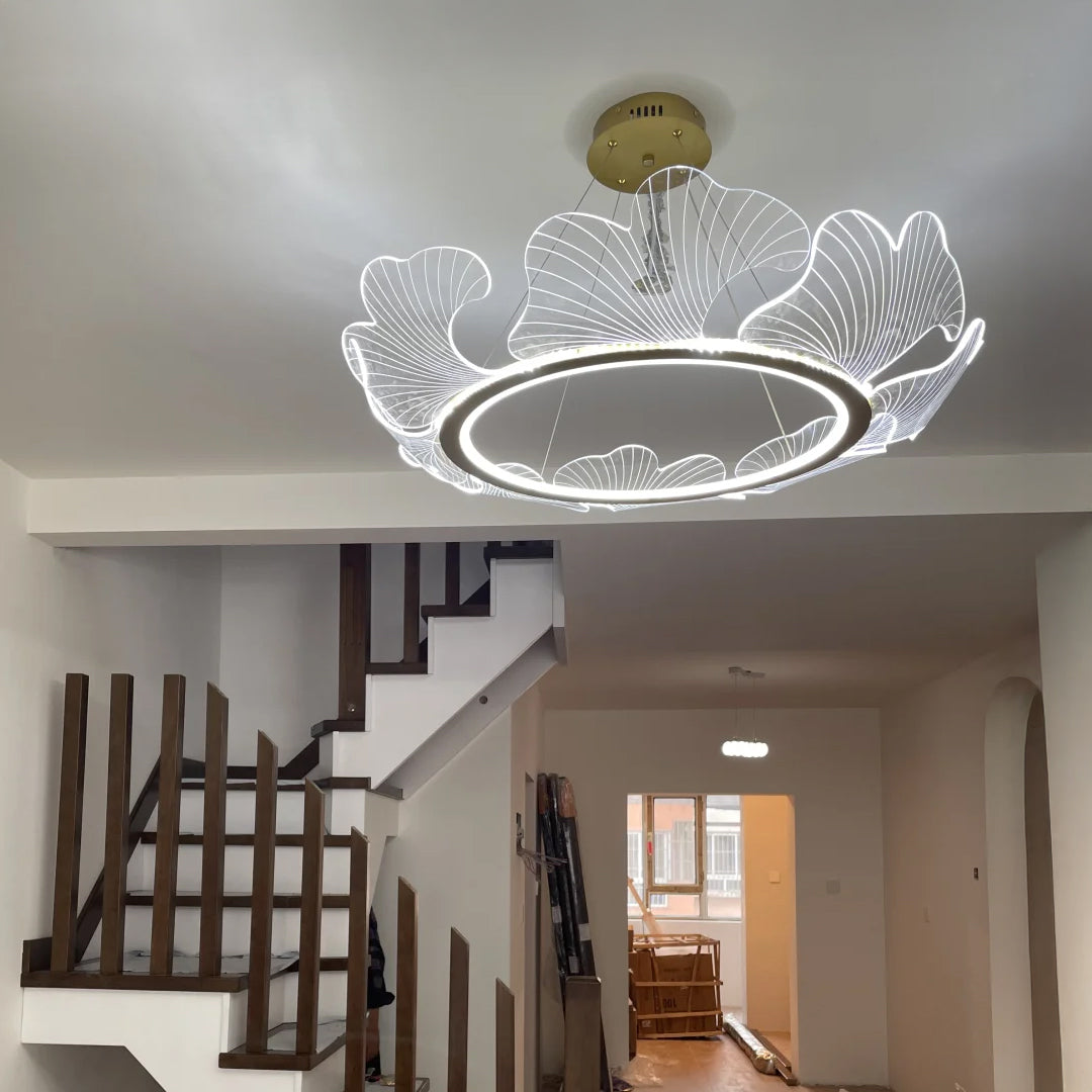 WOMO  Acrylic Ginkgo Leaf Chandelier-WM2000