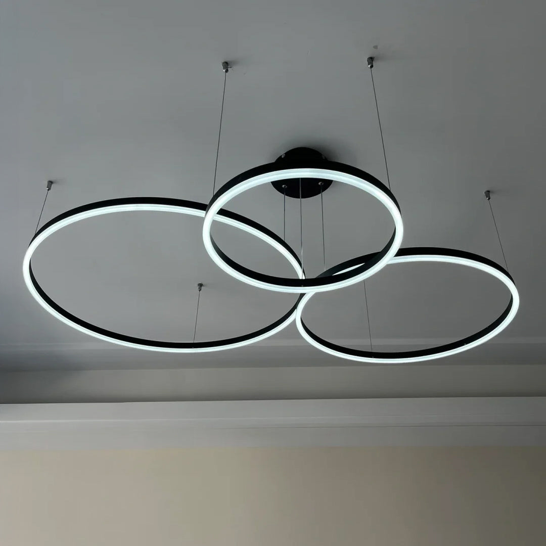 WOMO Multi Black Ring LED Chandelier - WM2003