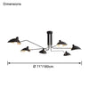 WOMO Arms Semi-Flush Mount Light-WM2057 thumbnail