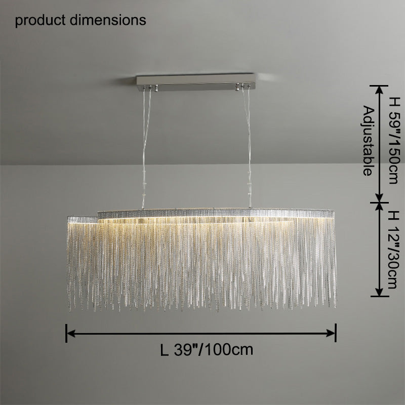 WOMO Fringe Linear Chandelier-WM2062b