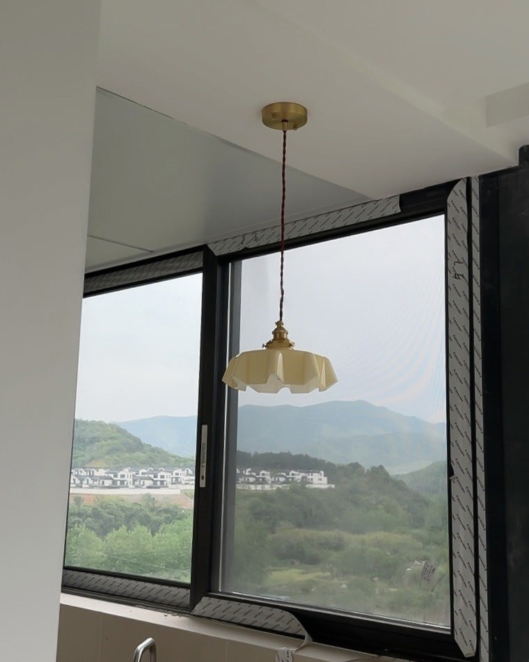 WOMO Retro Coloured/Pink Glass Pendant Light-WM2084