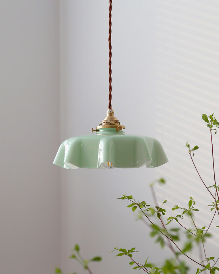 WOMO Retro Coloured/Pink Glass Pendant Light-WM2084