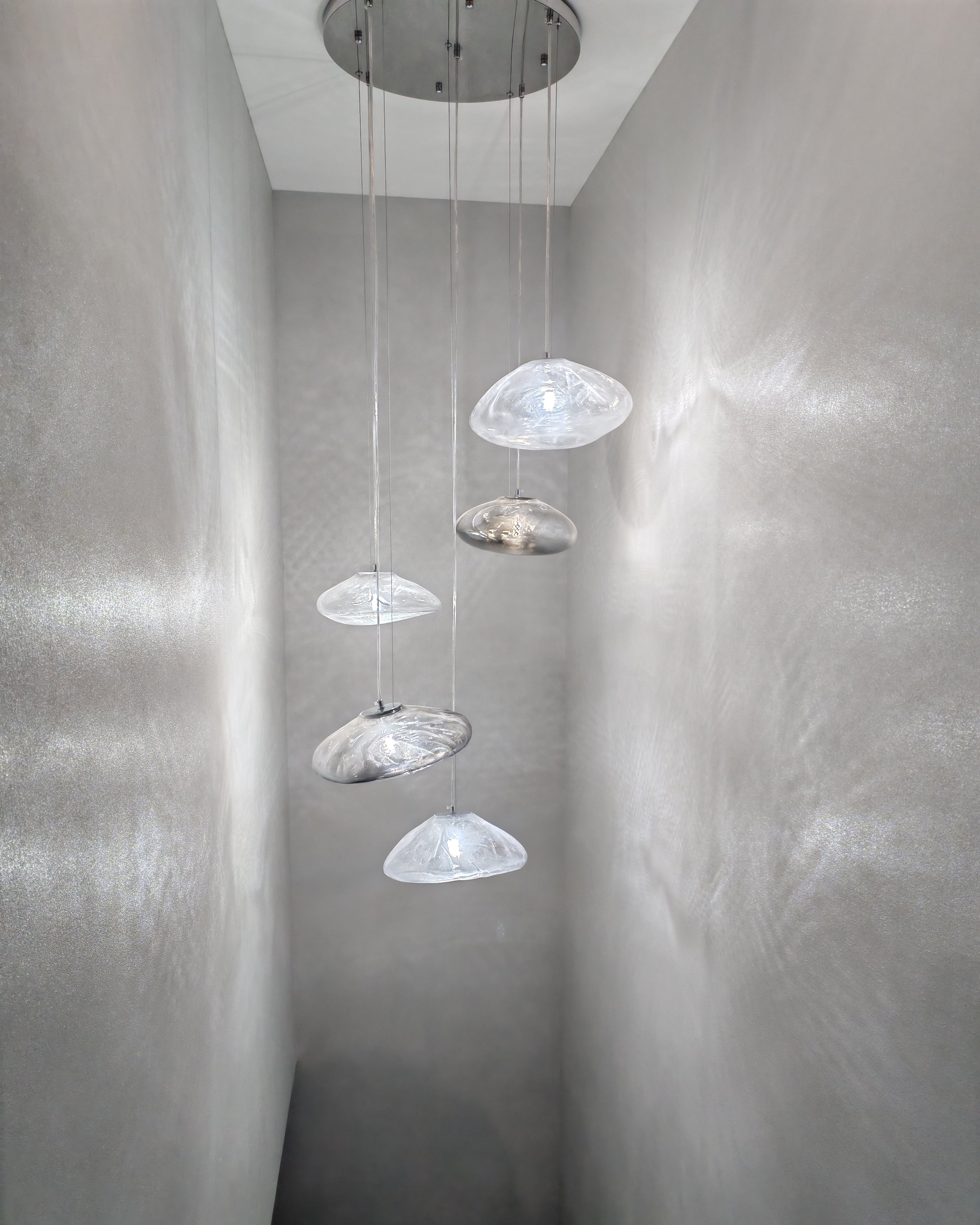 WOMO Cascading Blown Glass Pendant Chandelier-WM2101b